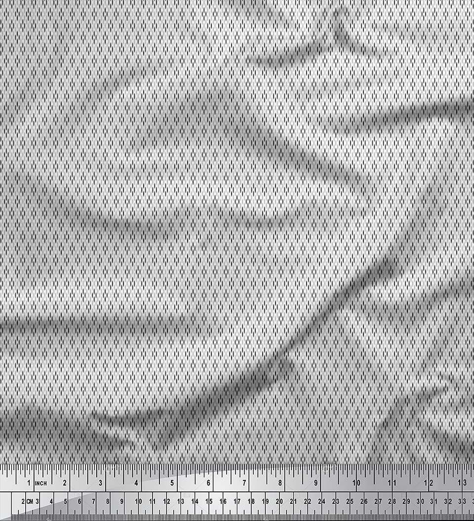 Soimoi Silk Fabric Geometric Small Decor Fabric Printed Yard 42 Inch Wide