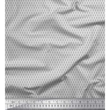 Soimoi Cotton Voile Fabric Geometric Small Printed Craft Fabric by The Yard 56 Inch Wide