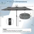 thumbnail image 3 of Costway Double-Sided Patio Umbrella with Color-Changing Flowing Solar LED Lights Crank Lift Gray, 3 of 10