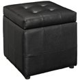 thumbnail image 2 of Modway Volt Tufted Faux Leather Square Storage Ottoman Cube In Black, 2 of 4
