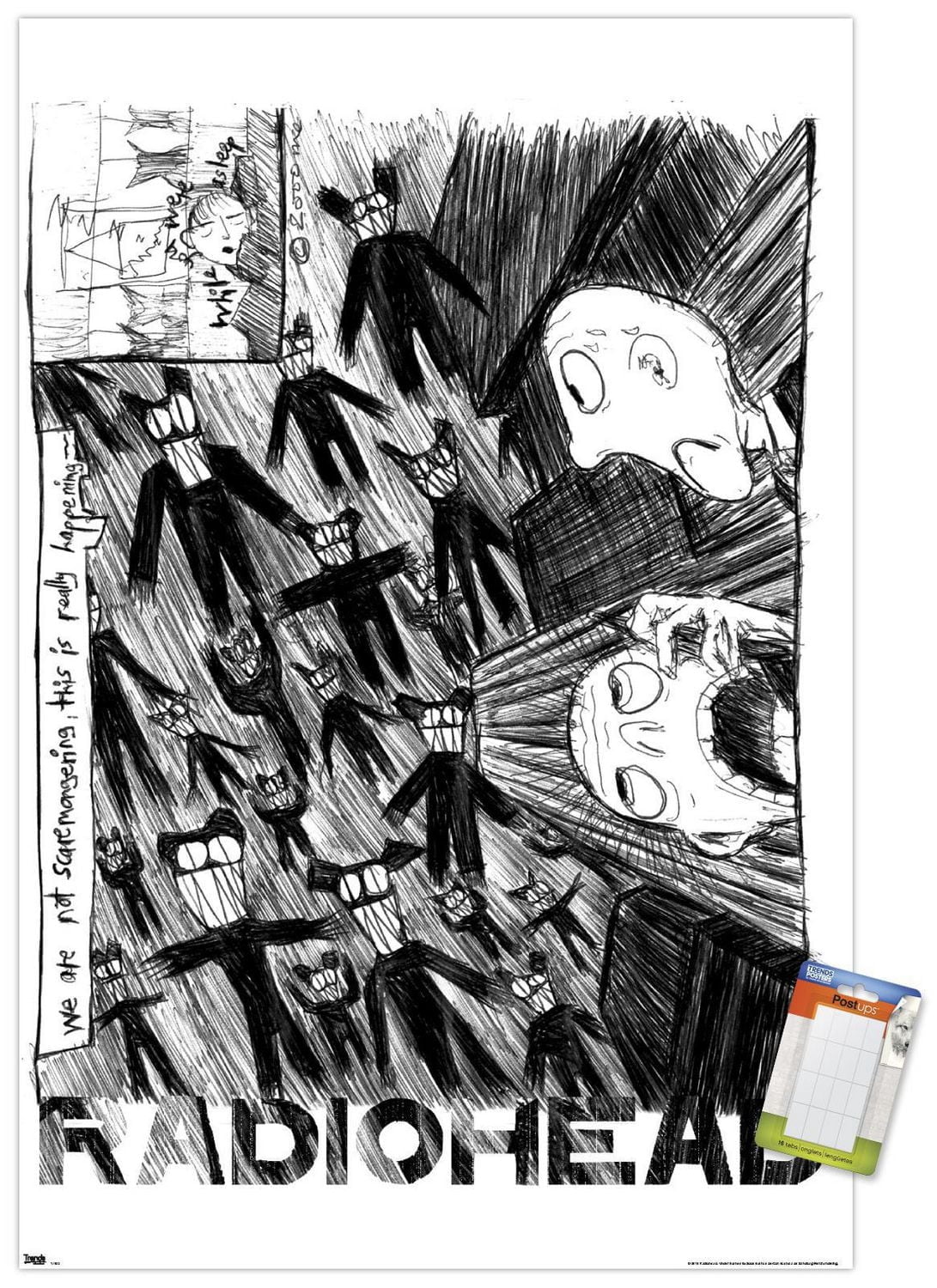 Radiohead - Scribble Wall Poster, 14.725" x 22.375" Framed