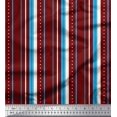thumbnail image 1 of Soimoi Red Heavy Satin Fabric Dot & Stripe Print Sewing Fabric Yard 54 Inch Wide, 1 of 5