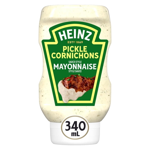 Heinz Pickle Mayonnaise Style Sauce, for Chicken Tenders, Burgers and Rice Bowls, 340 mL Bottle