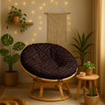 thumbnail image 2 of Vargottam Housse Imperméable pour Coussin de Papasan - Housse de Chaise Ronde de 55 Pouces avec 8 Attaches Sécurisées - Usage Extérieur/intérieur - Design Patchwork, 2 of 7