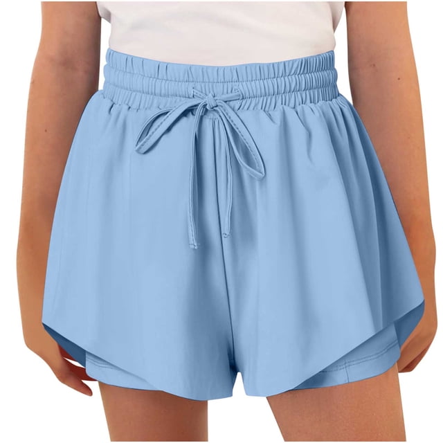 Tumotour Athletic Shorts For Teens Elastic Gym Running Biker Shorts For Teen 2-In-1 Running Active Workout Shorts