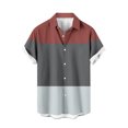 thumbnail image 2 of Qertyioot Men's Spring Short Sleeve Loose Round Neck Geometric Unlocated Printed Shirt Ultra Soft Bamboo, 2 of 4