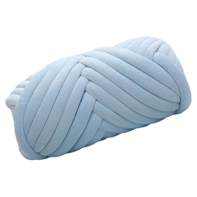Langgg 1kg Velvet Chunky Yarn Arm Knitting Rug Chunky Yarn Tapestry Making Hand Knit Pet Bed Crocheting Light Blue