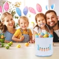 thumbnail image 3 of Eggs for Easter Egg Hunt Canvas Rabbits Basket 9.84x9.06 Inch, Easter Candy Gift Baskets for Children with Sturdy Handle & Spring Decor, 3 of 6