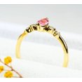 thumbnail image 2 of Bague de Fiançailles Cadeau en Or Jaune sur Saphir Rose Naturel et Moissanite, 2 of 4