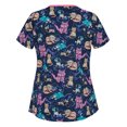 thumbnail image 1 of RKSTN Blouse d'Uniforme de Travail à Manches Courtes Imprimé Animal pour Femmes, 1 of 3