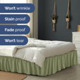 thumbnail image 5 of Wrap Around Dust Ruffle Bed Skirt - Sage Green - for Twin Size Beds with 21 Inch Drop - Elastic Strap - Adjustable Pleated Bedskirt with Brushed Fabric and Wrinkle Free - for Women Men Kids & Teens, 5 of 5
