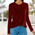 thumbnail image 1 of Jsaierl Chemisier en Velours Doré pour Femmes à Manches Longues, Chemise Habillée pour Soirée Élégante, Tunique Décontractée à Col Rond, 1 of 6
