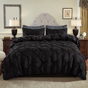 suxuMhao King Bedding Set - King Comforter Set, Bed Comforter, Three-Piece Set, King Size Bed Set with 1 Quilt Cover (90×104in) & 2 Pillowcases (20×36in) for Home Bedroom Use​.Black