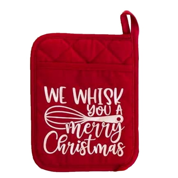 Christmas Pot Rack Baking Kit Christmas Pot Holder Baking Kit Christmas Oven Mitts Ornament Printed Oven Gloves Kitchen Cooking Baking Gift For Teacher Neighbor Coworker Family storage bags