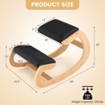 thumbnail image 3 of Gymax Ergonomic Kneeling Chair Wood Rocking Posture Stool w/ Cushion Back Neck Black, 3 of 9