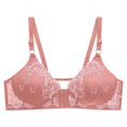thumbnail image 2 of Pisexur Women's Front Closure Push Up Bra Wireless Plus Size Lace Bra Unlined Full Coverage Comfort Cotton, 2 of 4