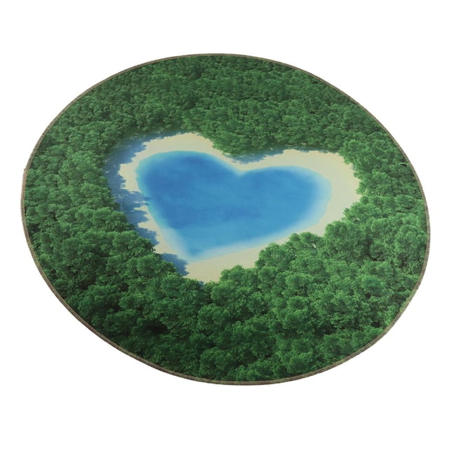 yuksok Tapis Rond pour Aire Tapis de Sol Tapis de Rampement pour Bébé Tapis de Sol Amour Mer 80cm