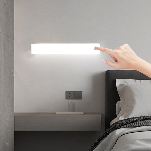 Fwttom Sensor Light, Led Under Cabinet Light Bright Motion Sensor Indoor Adhesive Magnetic Wardrobe Light Under Counter Light Wireless USB Charging