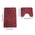 thumbnail image 4 of 2Pcs Non-slip Mat Set Plush Floor Rug Floor Pad Door Carpet Stone Bathroom Toilet Water Absorbent Rug, Dark Red, 4 of 8