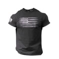 thumbnail image 1 of Kcodviy T-Shirt pour Homme Usé Drapeau Chemise Habillée Homme Col Rond Imprimé Court Hommes Classique Coupe Ajustée Contraste Intérieur Manches Longues Chemises Habillées Blouse Manches Blouse pour Homme, 1 of 4