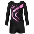 thumbnail image 3 of Loodgao Justaucorps de Danse et Gymnastique pour Filles Manches Longues Col Rond avec Short Rose 12, 3 of 6
