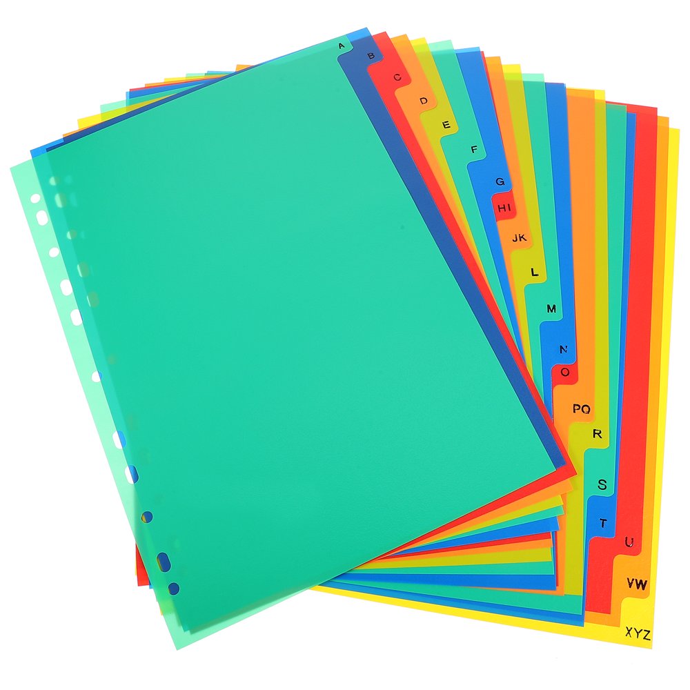 SNNROO 21pcs Office Binder Book Dividers Detachable Binder Tabs Notebook Binder Dividers