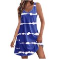 thumbnail image 1 of Penkiiy Robe d'Été Décontractée pour Femmes avec Poches Robe de Plage Bohème d'Été Robe T-Shirts Florale Robe Débardeur Ample Col en V L Marine, 1 of 6