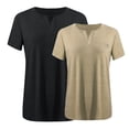 thumbnail image 3 of tarylea 2 Pcs T-Shirts à Manches Courtes pour Femmes Grande Taille T-Shirts de Couleur Unie Col Rond T-Shirts Basiques Unis, 3 of 3