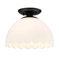 thumbnail image 3 of Dorinda 1-Light Semi-Flush in Matte Black with Opal, 3 of 10