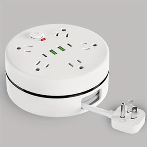 New Power Board/Power Strip/Outlet with 5 AC Outlets, 1 Main Switch, 2 USB-A and 2 Type-C Ports, Power Strip with 78.74inch Extension Cord and Surge Protector