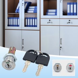 Tool Cabinet Lock with Key | Replacement Lock for Toolbox Storage Cabinet | Red and Green Locked Unlocked Indicator | Metal Construction for Workshop Garage Tool Chest