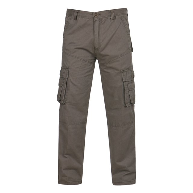 Yuyuzo Mens Cargo Pants Plus Size Straight Leg Low Waisted Trousers with Multi Pockets Classic Cargos Solid Color