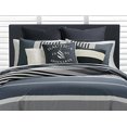 thumbnail image 3 of Nautica | Rendon Collection Set-100% Cotton Cozy & Soft, Durable & Breathable Striped Comforter with Matching Shams, King, Charcoal, 3 of 5