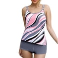 thumbnail image 1 of Swimsuit Tie Dyed Contrast Color Backless Bikini Camisole Shoulder for Women, 1 of 7