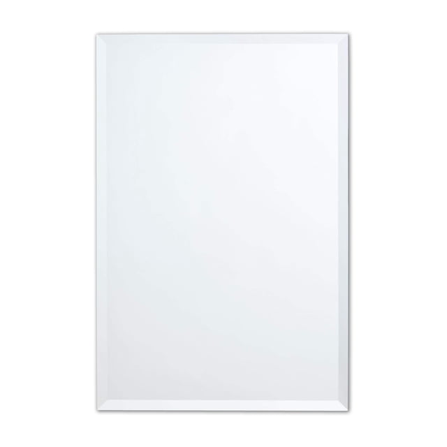 Better Bevel 30" x 36" Frameless Rectangle Mirror | 1" Beveled Edge | Bathroom Wall Mirror frameless rectangular mirror, 30 x 36 in (1/4" glass) with 1-inch beveled, high-polished edges. Ultra-Flush Mounting for vertical or horizontal installation; includes drywall anchors and screws. Often used as an entryway accent to visually expand narrow spaces.
