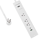 Recessed 3-Outlet PD20w Surge Protector Power Socket with 1 PD20W + 1 QC3.0 Ports, 6Ft