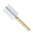 thumbnail image 2 of Wooden Stainless Steel Range Comb Pet Comb Wooden Handle One Range Comb Double RangeComb High Low Tooth Comb Cats Comb Glossy Hair Comb, 2 of 6