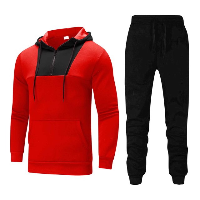 TIMIFIS Survêtement Homme avec Poches à Glissière Chandail à Capuchon à Fermeture Éclair Complète Ensemble de Survêtement 2 Pcs Course Jogging Sports Décontracté Ensembles de Survêtement Automne