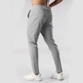 thumbnail image 4 of Ceisia Men Solid Color Loose Casual Pants Elastic Waist Drawstring Sports Gift Work Trousers, 4 of 5