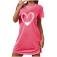 thumbnail image 1 of Amzcrzy Pyjamas pour Femmes Mode Imprimé Cœur Valentines Day Robe Décontractée Confortable à Manches Courtes Chemises de Nuit pour Femmes Valentines Day Cadeaux, 1 of 3