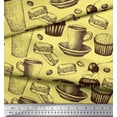 thumbnail image 2 of Soimoi Rayon Fabric Burger,Cupcake & Cups Printed Craft Fabric by the Yard 42 Inch Wide, 2 of 3