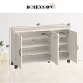thumbnail image 3 of Costway Buffet Bahut à 3 Portes Crédence de Rangement Armoire Console Tablette Réglable Blanc Lavé, 3 of 10
