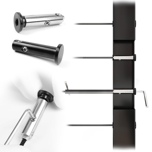 [Patent] Muzata 10 Pairs 1/8"" Black Swageless Invisible Cable Railing Kit Hardware Swageless Fittings Tensioner and Terminal Hidden for 2""x2"" Metal Post T316 Stainless Steel Cable Railing System CB