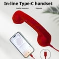 thumbnail image 3 of Lttoisl Combiné Téléphonique Rétro Universel, Combiné Filaire Type C et 3,5 mm pour Téléphone Fixe et Mobile, Fonction Bluetooth pour Appels Vidéo, Audio Haute Fidélité, Fini Noir Mat, 3 of 8