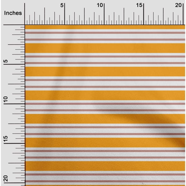 oneOone Georgette Viscose Mustard Yellow Fabric Stripes Sewing Material Print Fabric By The Yard 42 Inch Wide-RZQ