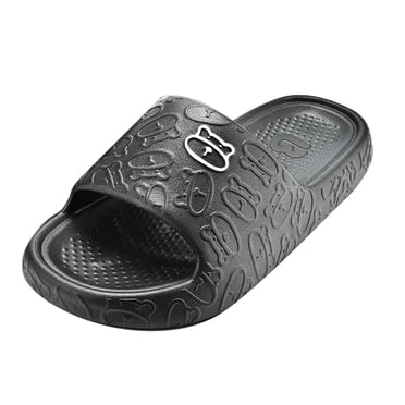B91xZ Men's Slippers Quick Drying Non-Slip Comfortable Men Women House Slippers,Black 9