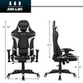 thumbnail image 2 of Chaise de Jeu de Massage Goplus Inclinable Pivotante de Course Chaise de Bureau avec Soutien Lombaire Blanc, 2 of 10