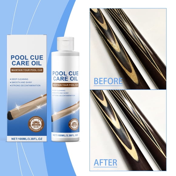 Meitianfacai Wood Pool Cue Cleaner Shaft Maintenance Wood Cracking Oil 100ml Long Lasting Moisturizing Billiards Accessories Pool Cue Stick Polishing Care, white