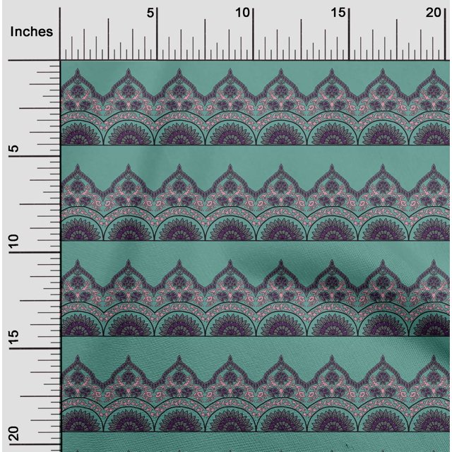 oneOone Polyester Lycra Fabric Leaves & Floral Block Fabric Prints By Yard 56 Inch Wide