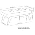 thumbnail image 5 of Draper 40 in W Solid Wood Tufted Ottoman Bench in Slate Grey Linen Look Fabric, 5 of 5